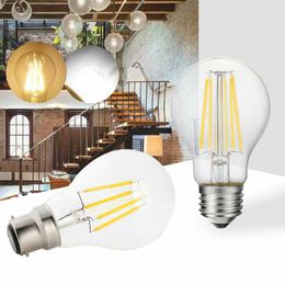 Rétro LED lampe à incandescence 2W 4W 6W 8W A60 baïonnette Vintage Edison ampoule coque en verre transparent AC 220V