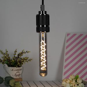 Ampoule de filament en spirale à LED rétro 4W 2200K 220V-240V T28 T32 Fumée Vintage Lampe Edison