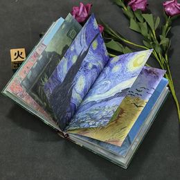 Retro literaire student kleurplaat dagboek kladblok notitieboekjes A5 dik boek hoogwaardige handboek Van Gogh schilderij 240119