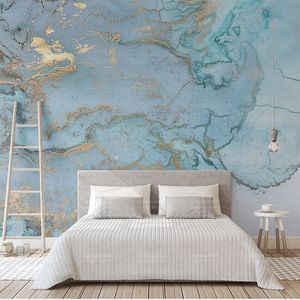 Papel tapiz fotográfico con textura de bronce azul de lujo Retro, Mural 3D grande para sala de estar, dormitorio, sofá, decoración de pared de TV, Mural de papel de pared