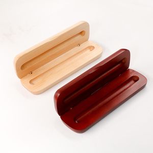 Las cajas de lápiz de madera de alta calidad de la sola pluma de lujo retro encajonan las cajas de regalo de madera naturales vacías