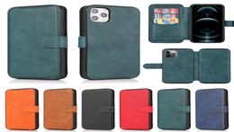 Retro Magnetic Folio Case de cuero vintage para iPhone12 Mini 11 Pro Max XR XS 6S 8 más múltiples ranuras para tarjetas Teléfono Cover8734000
