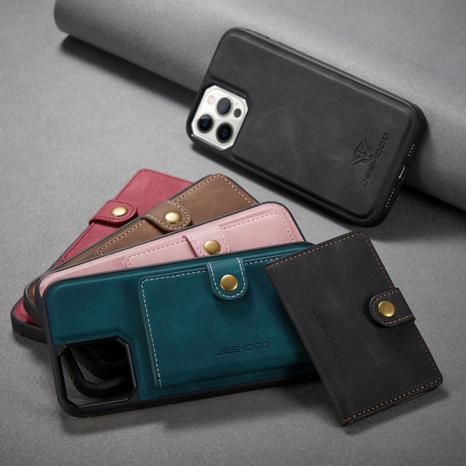 Retro Magnetic Split Card Mobiltelefonfälle für iPhone 12Promax 12 11Pro XR 8Plus7 SE20 Ändern Sie schützende Lederschale