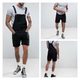 Retro Men Cowboy Black Jeans S-XXXL Maten Shorts One-Piece Working Bib Topbroek Distressed for 2022 heren