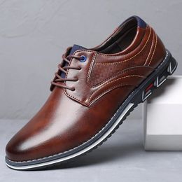 Retro Men Shoes Business Brand Fashion Fashion Casual para Black Brown Boldable Loficers Comfort Menshoe 240420