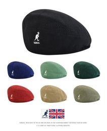 Retro mannen vrouwen kangools baretten hoed mesh casual lade koepel holle ademende hoeden ins borduurhoed cap 2112277767261