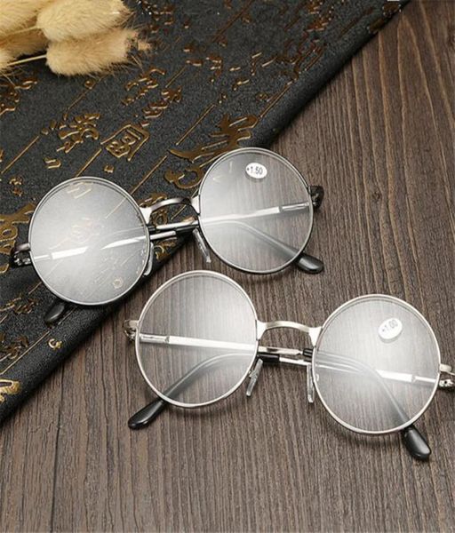 Rétro hommes femmes miroir rond lunettes de lecture pour lunettes à monture métallique miroir uni personnalisé 1004005374062