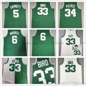 Retro Mesh Larry Basketball 33 Bird Jerseys Kevin 5 Garnett Paul 34 Pierce Kevin 32 McHale Bill Robert 00 Parish 6 Russell Heren Jeugd Kinderen 100% Borduursel Snel verzenden