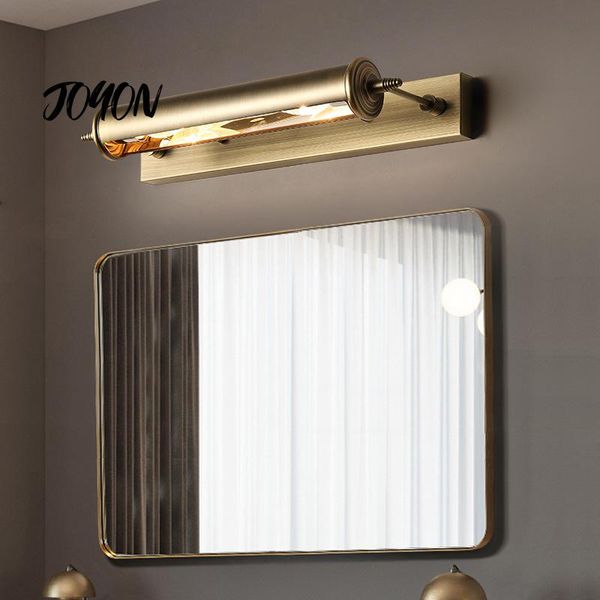 Rétro métal miroir avant lampe salle de bain salle de douche murale Dressing étude lavabo Bronze E27 mur LED lumières lampes de décoration