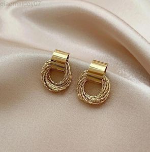 Retro Metallic Goud Kleur Cirkel Oorbellen Voor Vrouwen Meisjes 2022 Trend Koreaanse Mode Bruiloft Paar Party Earring Jewerly Gift L2206688654