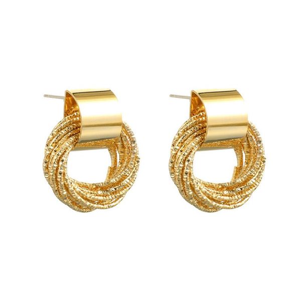 Boucles d'oreilles rétro métalliques avec pendentif en petits cercles multiples, bijoux à la mode pour fête de mariage, cadeau pour femmes