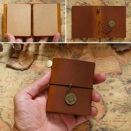 Retro Mini Travellers Notebook Planner authentine en cuir Notes livret