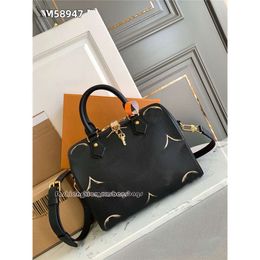 Retro Mirror Quality 7A Designer Womens Sac 25 2way Sac à épaule 58947 59273 58951 Cuir Black Rfid Leather Noir Tote Woman Purse