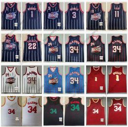 Retro basketbaltruien McGrady 1 Tracy 1995-96 Francis 3 Steve 11 Yao Ming Drexler 22 Clyde 34 Hakeem Olajuwon 1996-97 Zwart rode hoge kwaliteit