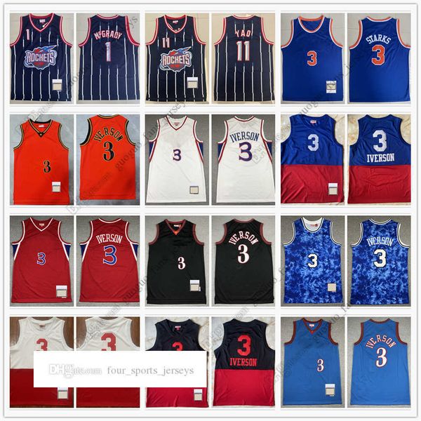 Jerseys de baloncesto retro 1 Tracy Francis McGrady 3 Steve 11 Yao Starks Ming John 7 Carmelo Iverson Anthony 3 Allen White Alta calidad de alta calidad