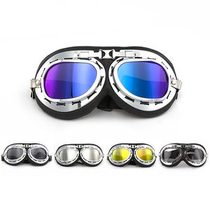 Lunettes de moto rétro lunettes Vintage Moto classique lunettes pour Harley pilote Steampunk ATV vélo cuivre casque