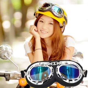 lunettes de sécurité Rétro Moto Lunettes Lunettes Vintage Moto Classique pour Harley Pilot Steampunk ATV Vélo Cuivre Casque