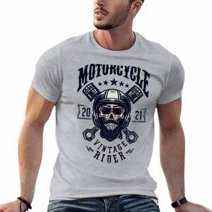 Retro Motorfiets Schedel T-shirt Hippie Kleding Plus Size Tops Tee Shirt Anime Kleding Effen Witte T-shirts Mannen J7xU #