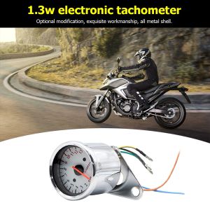 Tachomètre à moto rétro 0-13000 Tach Tach RPM Gauge Rev Counter Universal DC 12V