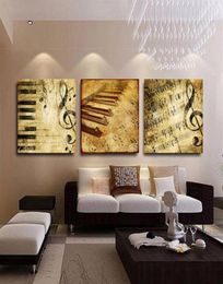 Peinture de notes de musique rétro, peinture moderne imprimée en HD sur toile, décoration murale pour la maison, cadeau 16x20incx3P25864454362