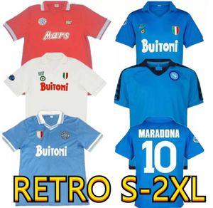 Rétro Napoli Maradona Soccer Jerseys 86 87 88 89 91 93 Naples Jersey 1987 1988 Mertens Alemao CARECA Hamsik Vintage Football Shirts
