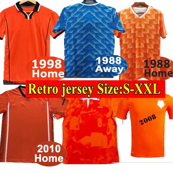 Retro Holanda hombre 1988 Camisetas de fútbol local visitante Van Basten Gullit Koeman Vintage Holland Shirt Classic Kit