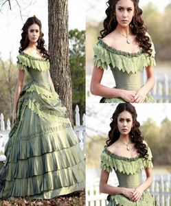Retro Nina in vampier Diary Vintage Prom -jurken 2023 Kant gelaagde ruches rok schephek