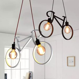 Retro Nordic Modern Iron Fiets Kroonluchter Cafe Licht LEIDENE LOFT BAR Plafondlamp Slaapkamer Droplight Store Home Decor Gift Hanglampen