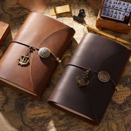 Cuaderno Retro, diario, barco pirata, libro de cuero, libreta de viaje de hojas sueltas, Agenda con tapa, planificador, papelería, regalo, diario de viajero