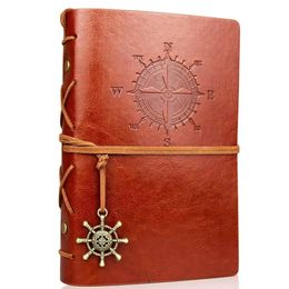 Retro Notebooks Journals Agenda Binder Sketch Livre en cuir COUVERTURE DU PAPIER SOLLET 13X9CM REPLACIBLE KRAFT INNERAN SAPEAGE DU CORÉAN 240415