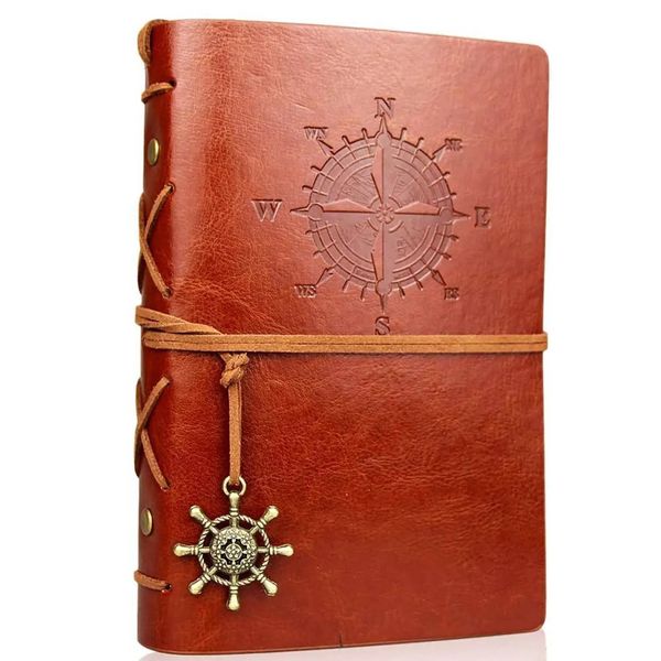 Retro Notebooks Journals Agenda Binder Sketch Livre en cuir COUVERTURE DU PAPIER SOLLET 13X9CM REPLACIBLE KRAFT INNERAN SAPEAURIE DU CORÉAN 240428