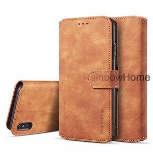 DG.MING Retro Oil Leather Wallet Cases Cover Card Slot ID Stand Strap para iphone 12 11 Pro XR XS MAX 8 Plus Samsung S20 S21 Note 20