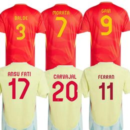 PEDRI 10 GAVI 9 24-25 Aangepaste voetbalshirts van Thaise kwaliteit dhgate dhgate Kortingsmode Ontwerp je eigen KOKE 8 MORATA 7 FERRAN 11 ANSU FATI 12 ERIC 14 JORDI ALBA 18