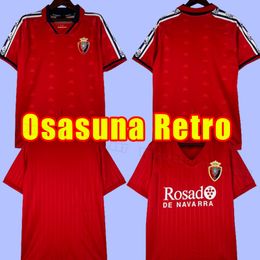Retro Osasuna Mens voetbaltruien Home Korte mouw voetbalshirt 87 88 95 97 Vingate Thailand Quality 1987 1988 1995 1996 1997 Retro