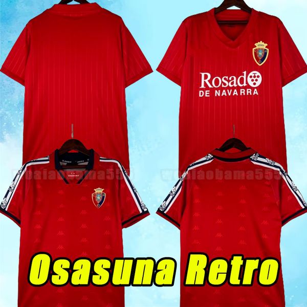 Retro Osasuna Mens Soccer Jerseys Home Courte de football à manches courtes 87 88 95 97 Vingate Thailand Quality 1987 1988 1995 1996 1997 Rétro