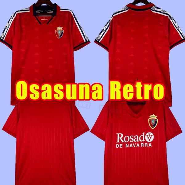 Retro Osasuna Mens Soccer Jerseys Home Courte de football à manches courtes 87 88 95 97 Vingate Thailand Quality 1987 1988 1995 1996 1997 Rétro