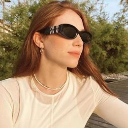 Lunettes de soleil ovales rétro pour femmes, marque de luxe de styliste, petite monture, œil de chat, Gafas de sol UV400 240323