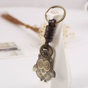 Retro Owl Key Rings Letter Tag Tag Outchain porte-clés Fine Fashion Jewelry Sac Hangs Charm Gift Drop Ship