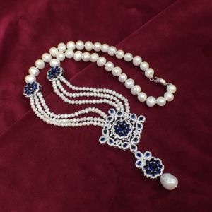 Collier de perles d'eau douce de Style palais rétro, grand pendentif en cristal haut de gamme, bijoux de Banquet de personnalité féminine