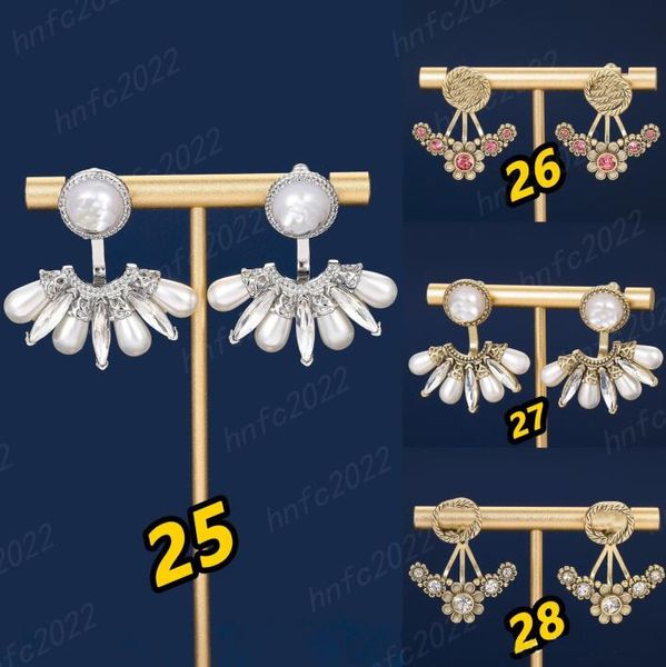 PARA DE RETRO PEARL FLEAR DOBLE PARA PARA EL PARA DE EARTA PARA MOMEN El estilo de celebridades de la celebridad de la altura S925 Pendientes de aguja de plata con el suministro de joyería de caja original