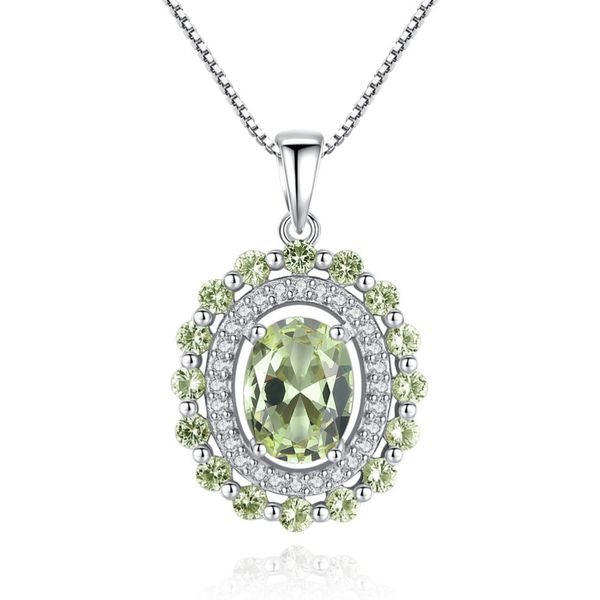 Collier pendentif rétro S925 argent Micro ensemble Zircon Olivine boîte chaîne collier mode européenne femmes exquis collier chaîne de mariage bijoux cadeau SPC