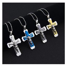 Retro persoonlijkheid creatief ontwerp Jezus kruis hang ketting ketting - vintage christelijke katholieke Romeinse rijk gotische kettingen voor mannen en vrouwen