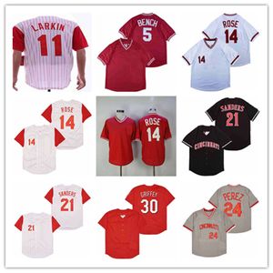 Rétro Pete Rose Johnny Bench Barry Larkin Chri Sabo Deion Sanders 30 Ken Griffey Jr. Joe Morgan