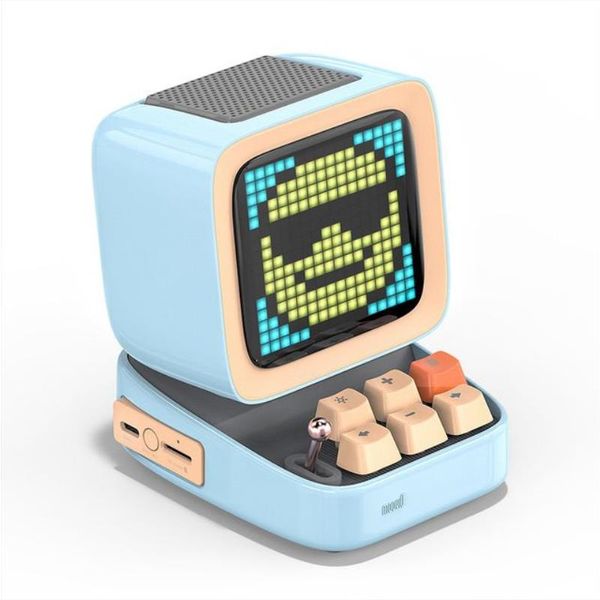 Freeshipping Retro Pixel Art Bluetooth Altavoz portátil Reloj despertador DIY Pantalla LED por aplicación Gadget electrónico Regalo Decoración del hogar Vbqwk