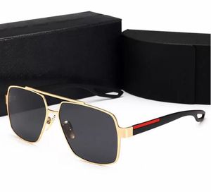 Rétro polarisé luxe hommes lunettes de soleil design sans monture plaqué or cadre carré marque lunettes de soleil lunettes de mode avec étui
