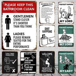 Retro openbaar toiletprompt metaal schilderen aandacht hygiëne veiligheid plaque vintage tin tank retro metalen bord decoratieve plaque wanddecor 20x30cm woo