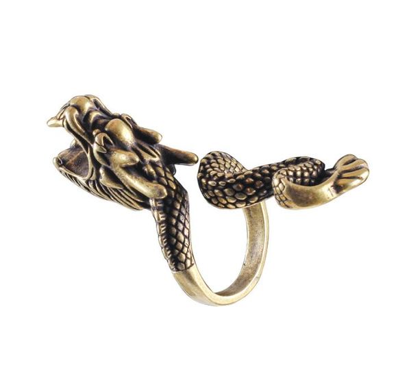 Retro Punk Dragon Anillo para cigarrillos para hombres y mujeres Bronce Apertura ajustable Cigarrillos Accesorios para fumar C0310 743 R27766573