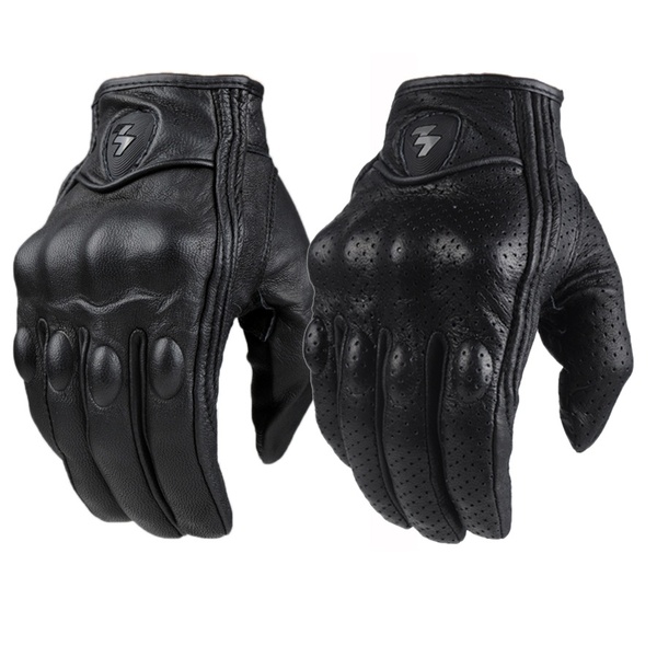 Retro Pursuit Perforated Real Leather Motorcycle Gloves Moto Waterproof Gloves Motorcycle Protective Gears Motocross Gloves gift