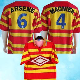 Retro RC Lens Soccer Jerseys 1997 98 Magnier Arsene Classic Football Shirt 97 1998
