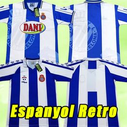 Retro RCD Espanyol R.D.T Soccer Jerseys Home Puado Braithwaite Uniforms 98 99 MELAME DARDER EXPOSOO Mont Football Shirt Classic 1998 1999 1984 1989 84 89